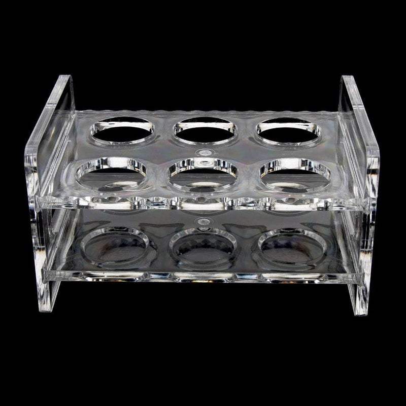 klarakoCrystal Clear Acrylic Shot Glass Holder with Handle, Wine Liquor Cup Serving Tray, 6 Hole - Image 3