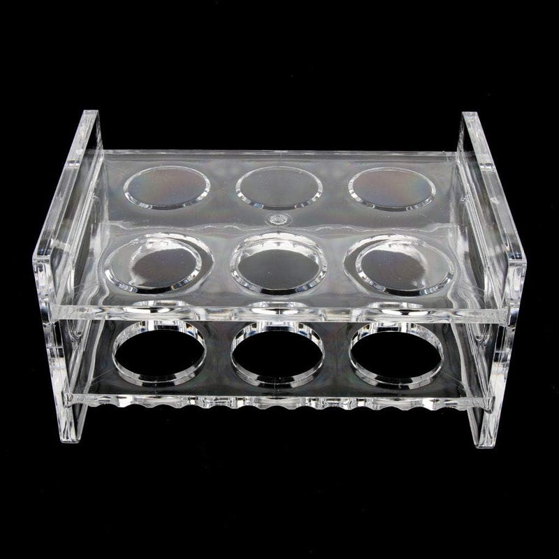 klarakoCrystal Clear Acrylic Shot Glass Holder with Handle, Wine Liquor Cup Serving Tray, 6 Hole - Image 4