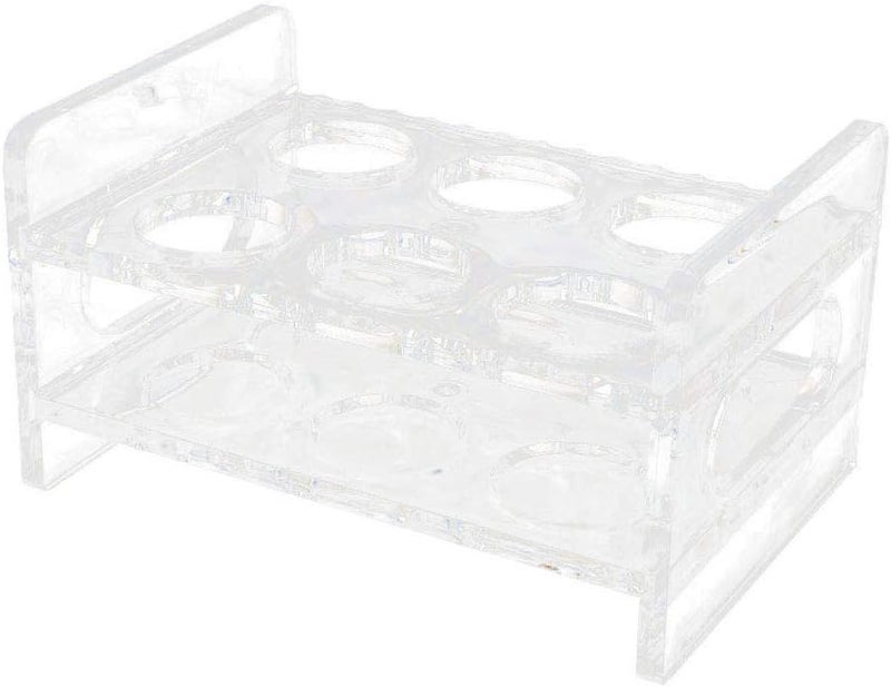 klarakoCrystal Clear Acrylic Shot Glass Holder with Handle, Wine Liquor Cup Serving Tray, 6 Hole - Image 1