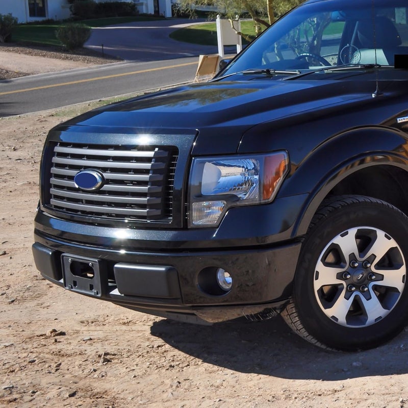 KARPAL Front LH + RH Bumper Guards Pads Caps + License Plate Frame Bracket for 2009-2014 Ford F150 F-150 - Image 5