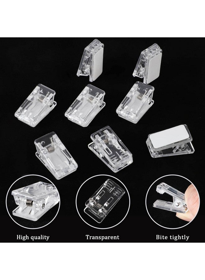 Prudiut 50 Pieces Self Adhesive Clips, Tapestry Clips Sticky Clips Wall Clips Photo Clips Poster Clips Plastic Sticky Hanging Spring Clips For Office Poster Photo Christmas Decorations, Clear - Image 3