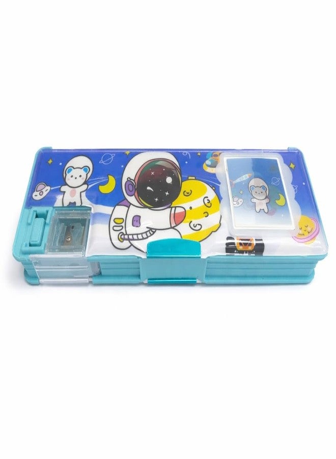 SMAX Unicorn Printed Plastic Pencil Box with Calculator & Dual Sharpener for Kids | Magnetic Closure Pencil Case with Pen & Pencil Holder | Multipurpose School Stationery Box for Boys & Girls - Image 1