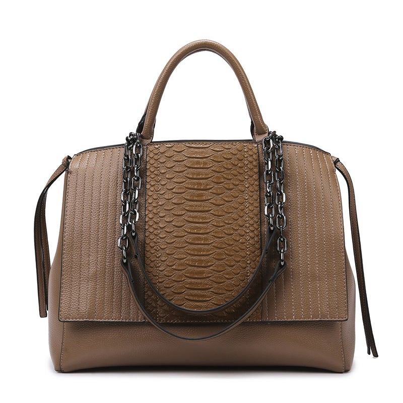 Tote Bag, Fashionable Crocodile Pattern Women'S Handbag, Large Capacity Tote Bag, Simple Commuter Shoulder Bag For Women, - Image 1