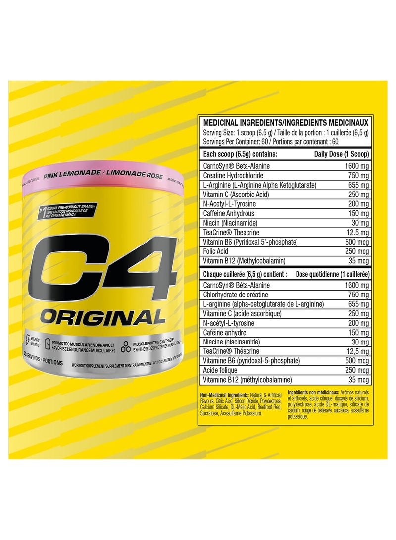 سيلوكور مسحوق طاقة قبل التمرين الأصلي مكمل للرجال والنساء مع الكرياتين والكافيين ومعزز أكسيد النيتريك والستراتين والبيتا ألانين بنكهة الليمون الوردي - 50 حصة - قد يختلف التعبئة والتغليف - Image 5