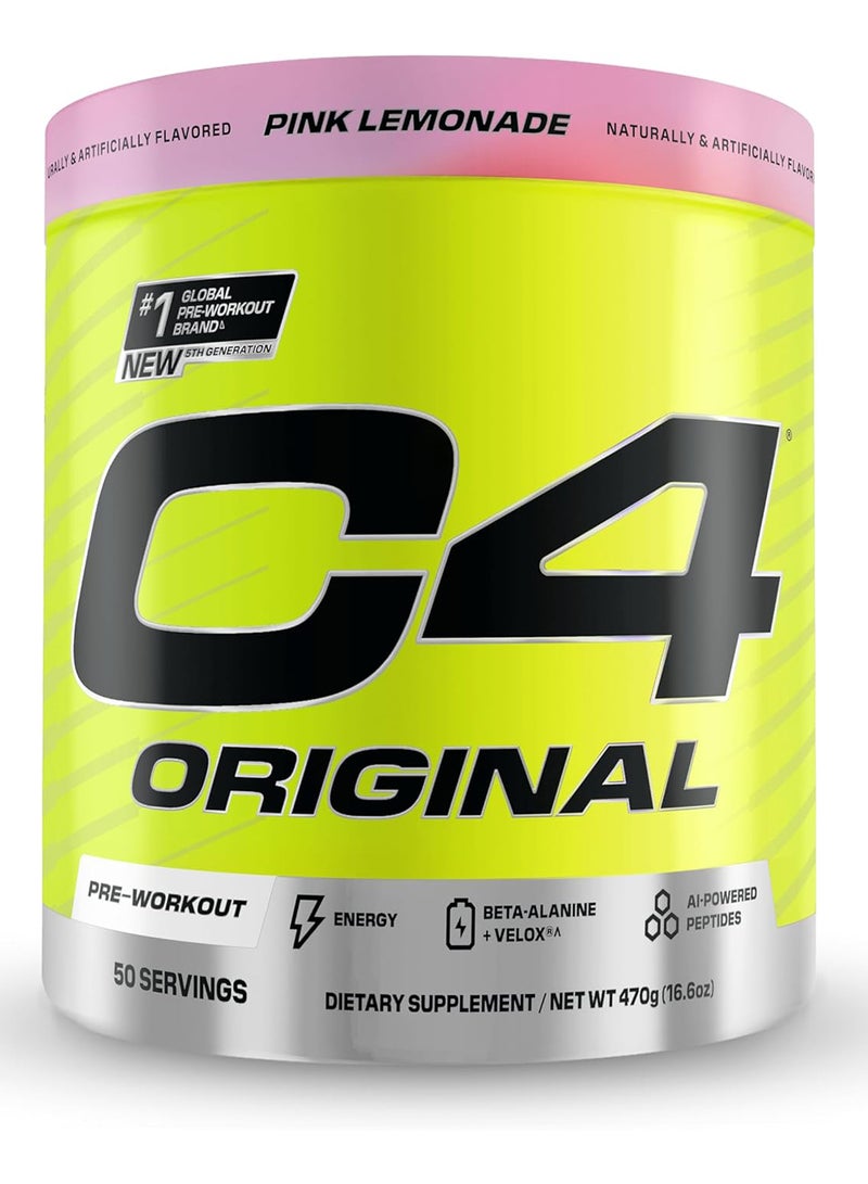 سيلوكور مسحوق طاقة قبل التمرين الأصلي مكمل للرجال والنساء مع الكرياتين والكافيين ومعزز أكسيد النيتريك والستراتين والبيتا ألانين بنكهة الليمون الوردي - 50 حصة - قد يختلف التعبئة والتغليف - Image 1