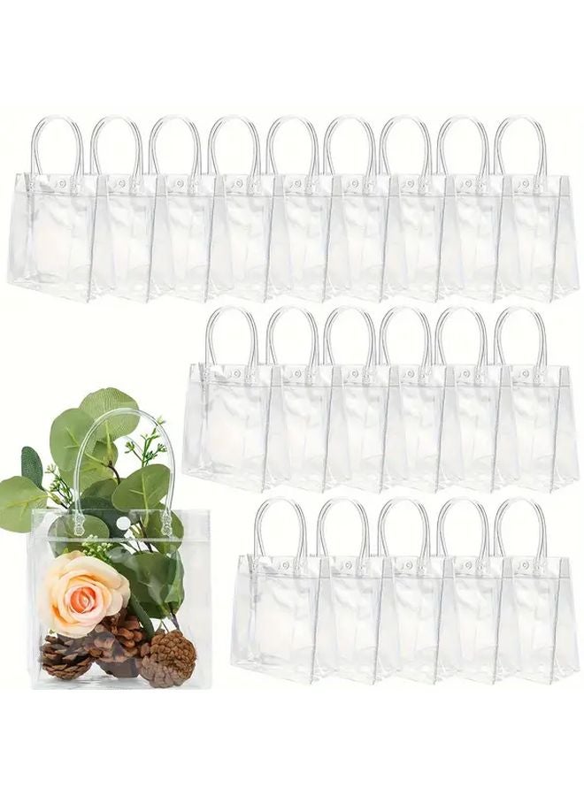 6pcs Transparent PVC Handbags Heavy Duty Self Sealing Gift Bags with Hanging Loop - Image 2