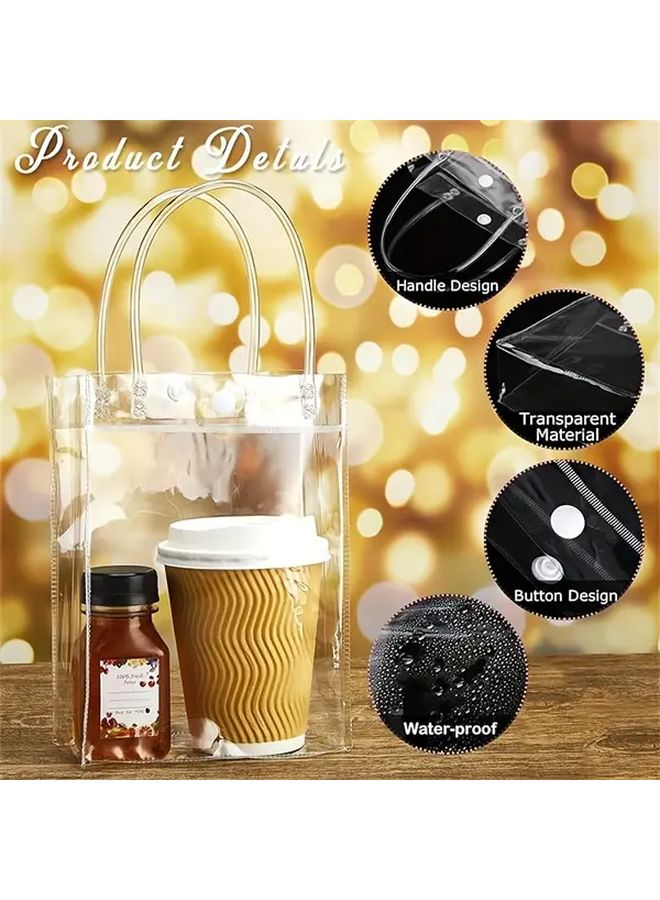 6pcs Transparent PVC Handbags Heavy Duty Self Sealing Gift Bags with Hanging Loop - Image 5