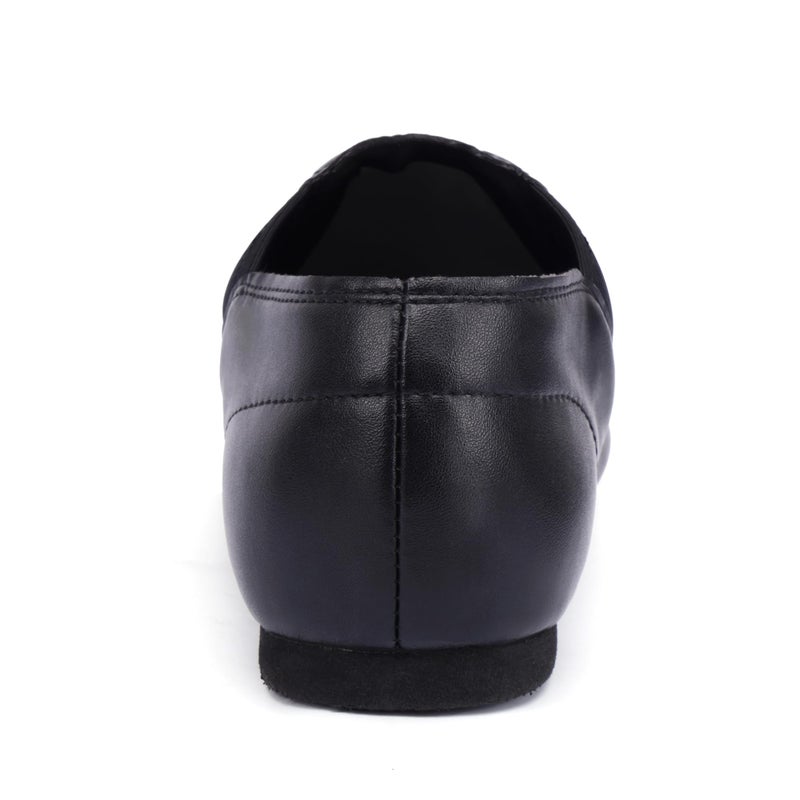 Linodes Unisex 006 PU Leather Upper Slip-on Jazz Shoe for Women and Men's Dance Shoes-Black 7.5M - Image 4