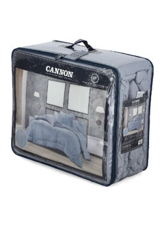 Cannon 3-Piece Premium Quality T215 Cotton Stripe Comforter Set Satin Blue Twin 50 x 25 x 60 cm CN CT3PCS-BLUD  - Image 2