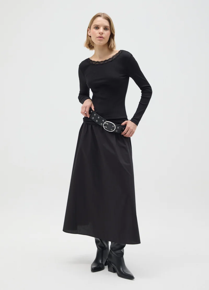 Ovs BLACK PURE COTTON REGULAR FIT JUMPER