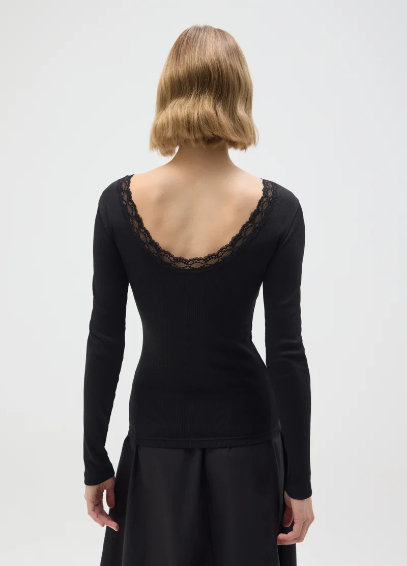 Ovs BLACK PURE COTTON REGULAR FIT JUMPER