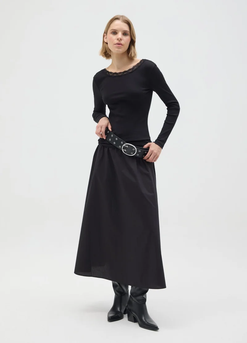 Ovs BLACK PURE COTTON REGULAR FIT JUMPER