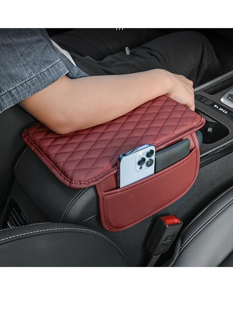 Generic - 1PC car interior decoration accessories PU leather car armrest box side storage bags car armrest box mats and storage bags - Image 1