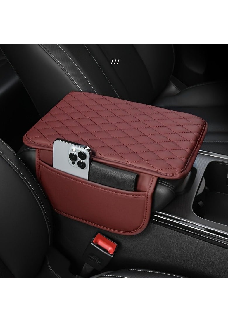 Generic - 1PC car interior decoration accessories PU leather car armrest box side storage bags car armrest box mats and storage bags - Image 1