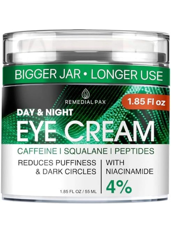 REMEDIAL PAX REMEDIAL PAX Eye Cream for Dark Circles and Puffiness, Bags Under Eyes Treatment, Anti-Aging Collagen Eye Cream for Wrinkles, Day & Night Caffeine Eye Cream with Niacinamide Dimethicone