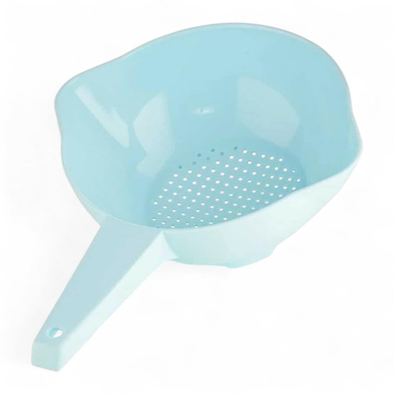 Tupperware Small 1 Quart Colander Strainer with Handle in Light Blue - Image 1