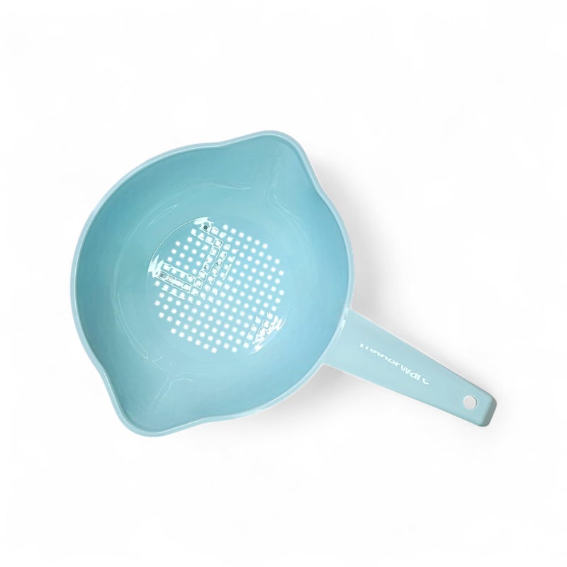 Tupperware Small 1 Quart Colander Strainer with Handle in Light Blue - Image 2