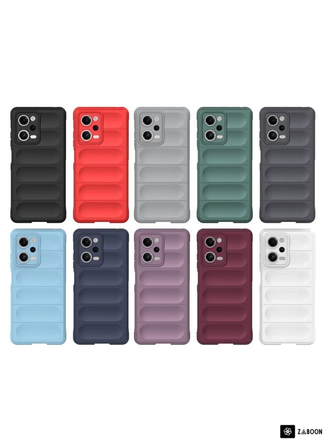 ماركة غير محددة لـ Xiaomi Redmi Note 12 Pro 5G China / Note 12 Pro 5G Speed Magic Shield TPU + حافظة هاتف فلانيل (أحمر خمري)  - Image 2