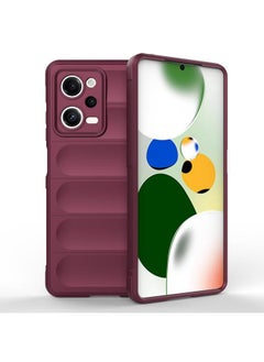 ماركة غير محددة لـ Xiaomi Redmi Note 12 Pro 5G China / Note 12 Pro 5G Speed Magic Shield TPU + حافظة هاتف فلانيل (أحمر خمري)  - Image 1