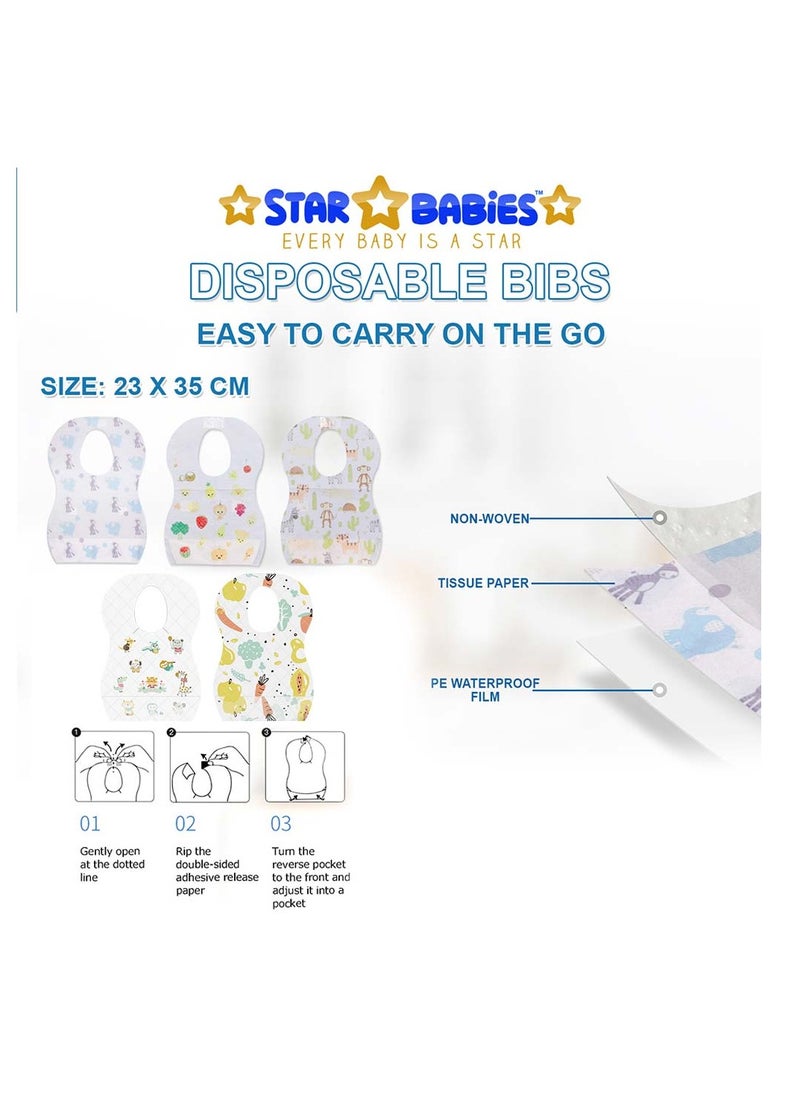 STAR BABiES Star Babies Combo Pack (Disposable Bibs Pack of 50, Disposable Breast Pad Pack of 50)-Fruits  - Image 3