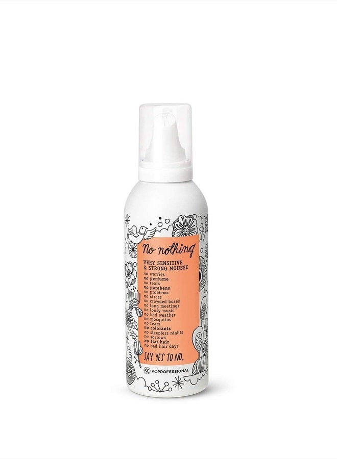 No nothing Very Sensitive Strong Mousse - Fragrance Free, Hypoallergenic, Alcohol Free, Unscented Styling Mousse for Volume - Gluten Free, Soy Free, Paraben Free - 6.8 oz (Strong Mousse) - Image 1