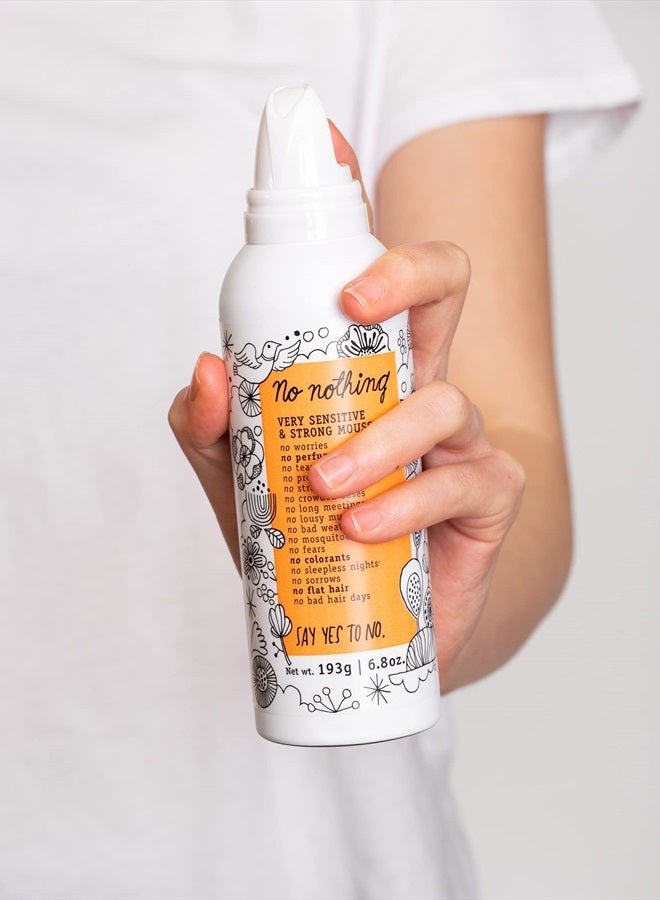 No nothing Very Sensitive Strong Mousse - Fragrance Free, Hypoallergenic, Alcohol Free, Unscented Styling Mousse for Volume - Gluten Free, Soy Free, Paraben Free - 6.8 oz (Strong Mousse) - Image 5