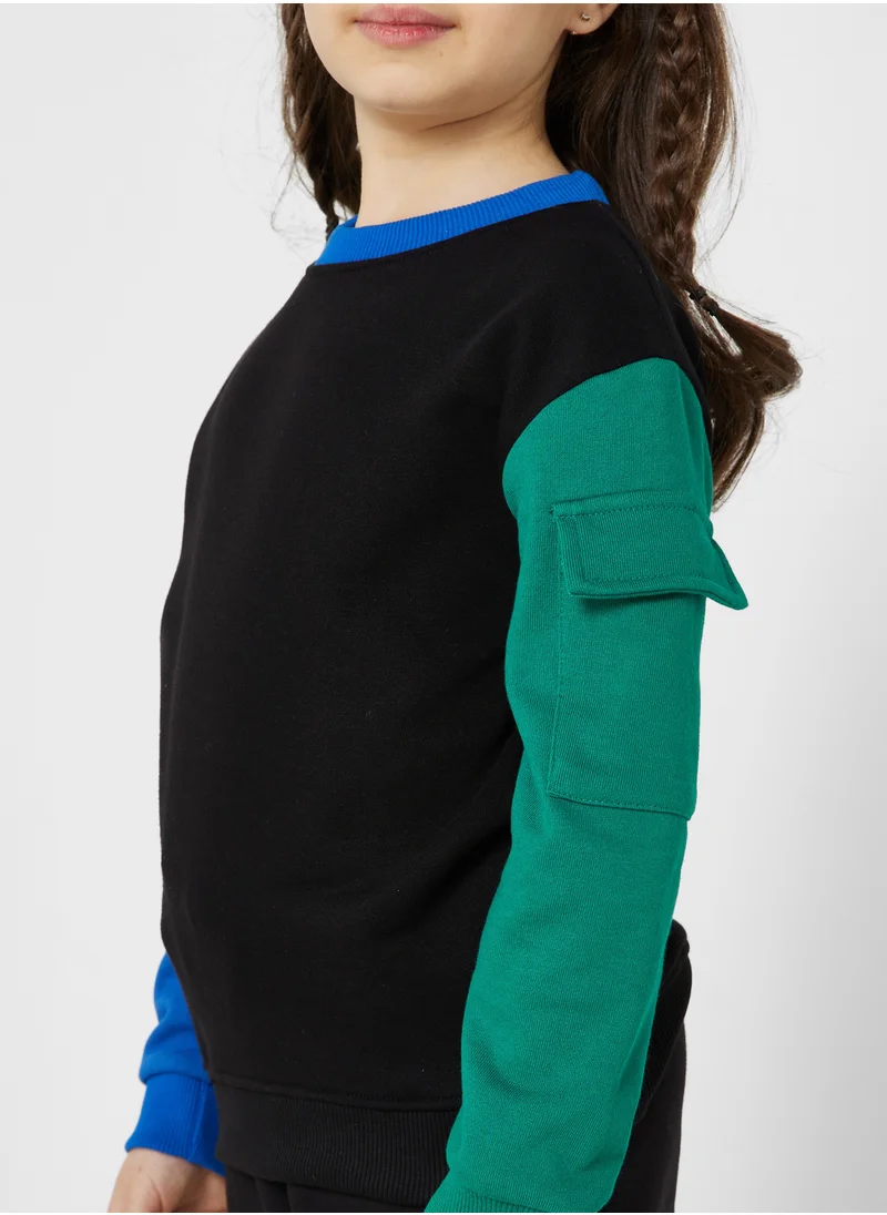 بنياتا Girls Colorblock Sweatshirt