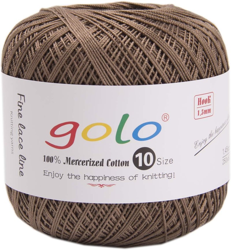 Golo Crochet Thread Yarns for Hand Knitting Gray Coffee 698 - Image 1