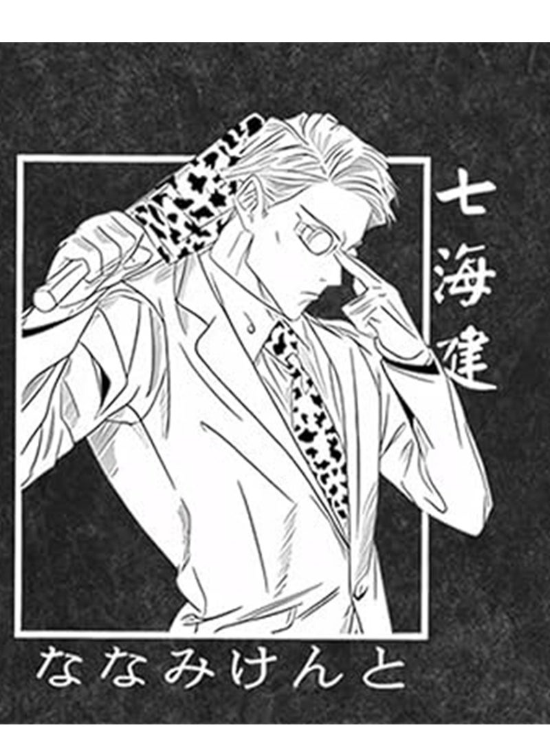 تي شيرت ريترو مغسول الشارع الهيب هوب أنيمي Jujutsu Kaisen قطن صيفي كاجوال بأكمام قصيرة - Image 3