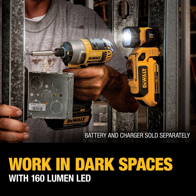 DEWALT DEWALT 20V MAX LED Work Light, Magnetic, Freestanding and Clip-On, Bare Tool Only (DCL044) - Image 3