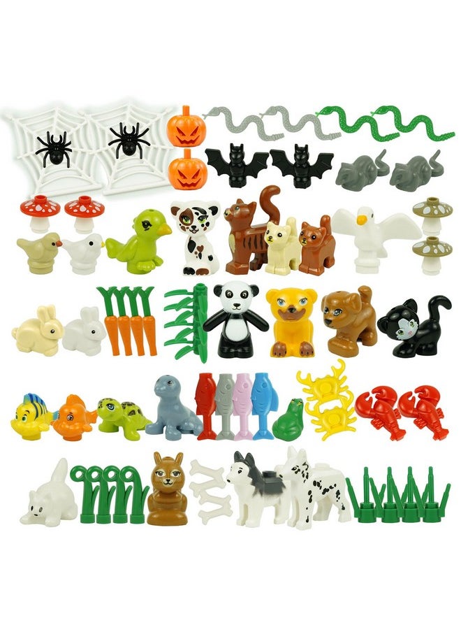 BroTex Friends Animals Figures Set, City Building Block Parts and Pieces, Farm Zoo Sea People Pets Animal Accessories Bricks Toy Gift for Kids, Educational Toys Fit with Major Brand  - Image 1