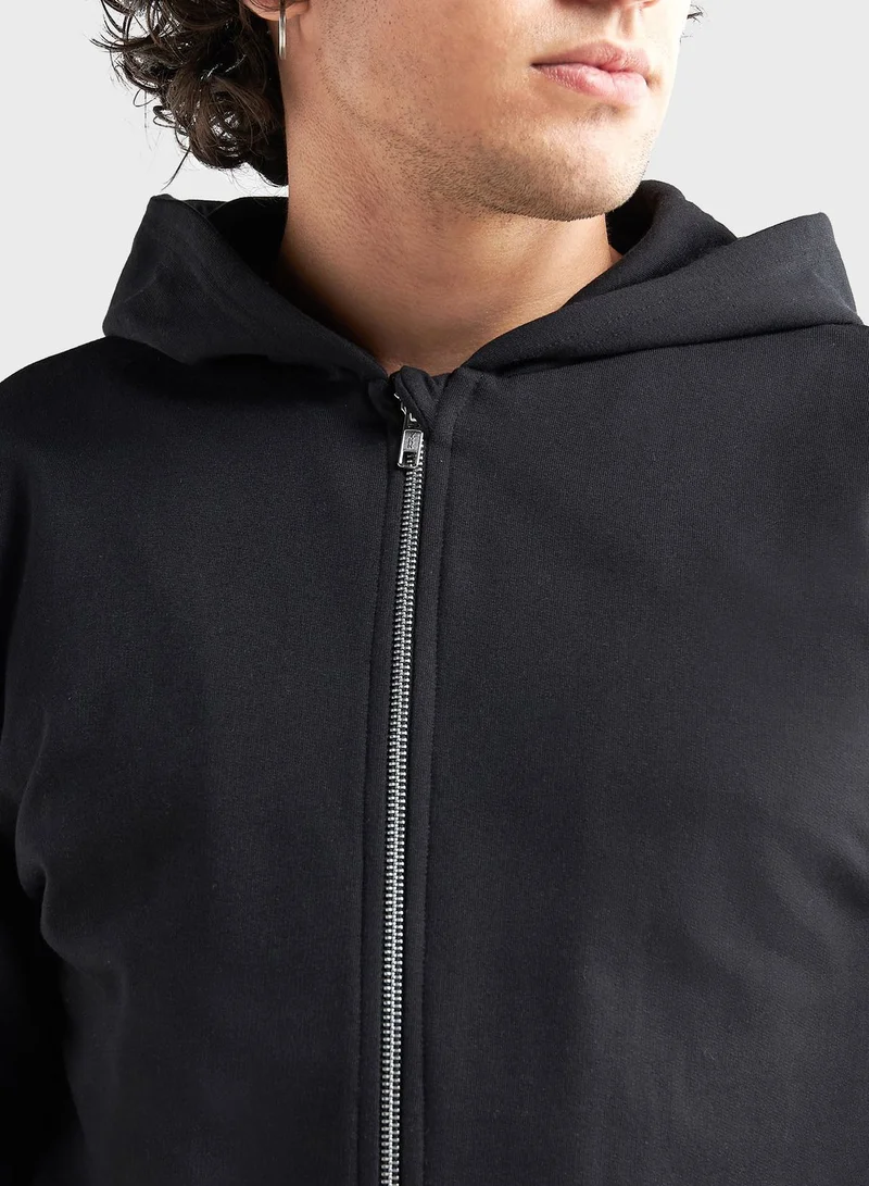 FAV Solid Zip-Through Hoodie