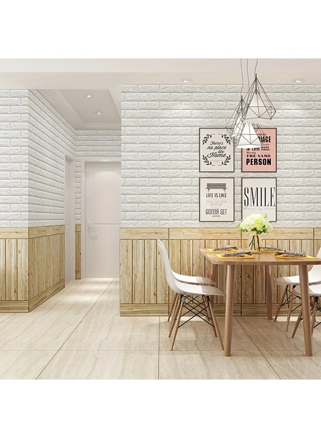 Zeemey 20pcs 3D Brick & Stone Pattern Wall Stickers - Waterproof, Self-Adhesive Vinyl Panels for Living Room, Bedroom, Office Decor  - Image 5