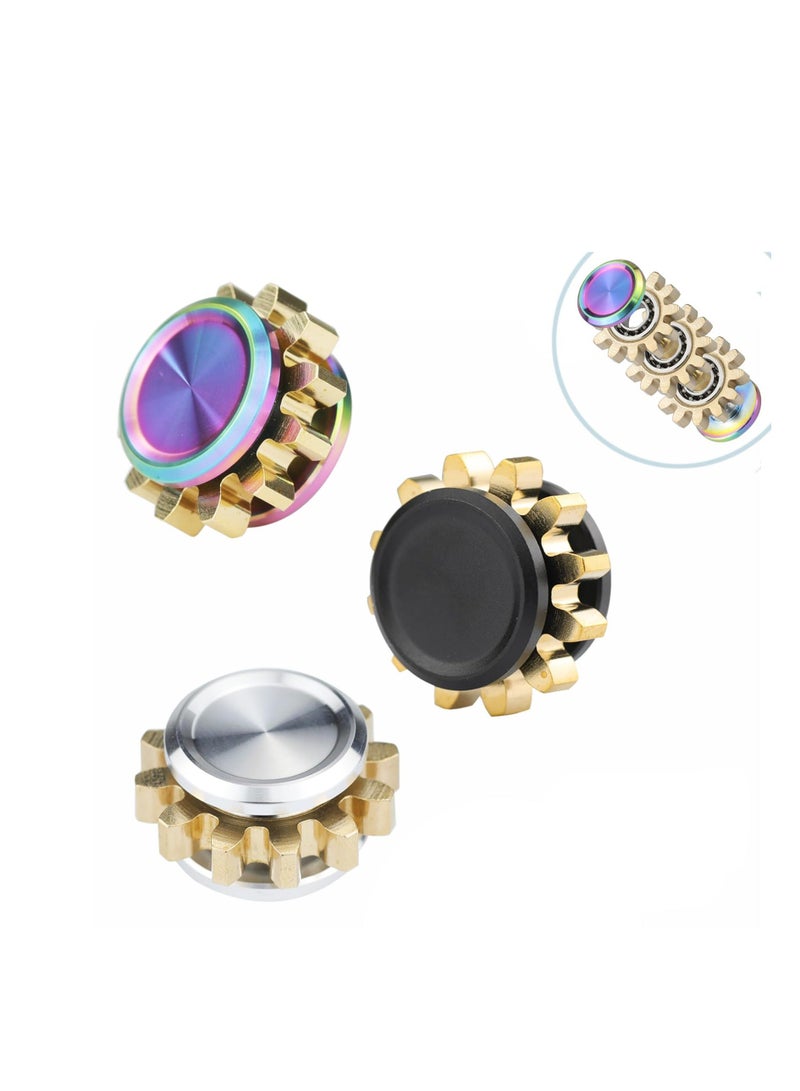 Y&D Copper Gear Toy, Mini Fidget Spinners, Metal Spinner Sensory Toy for Adults, Teens and Kids, Stress Relief Boredom Killing Time Anxiety 3PCS - Image 1