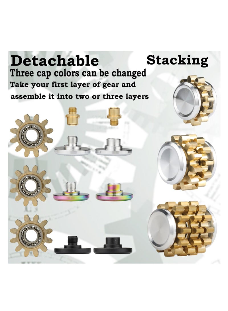 Y&D Copper Gear Toy, Mini Fidget Spinners, Metal Spinner Sensory Toy for Adults, Teens and Kids, Stress Relief Boredom Killing Time Anxiety 3PCS - Image 3