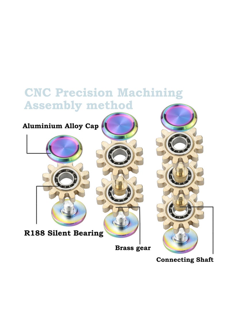 Y&D Copper Gear Toy, Mini Fidget Spinners, Metal Spinner Sensory Toy for Adults, Teens and Kids, Stress Relief Boredom Killing Time Anxiety 3PCS - Image 2