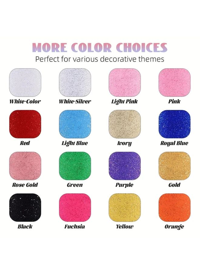 Royal Blue Glitter Tulle Roll 6 Inch By 50 Yards Sequin Netting Fabric For Gift Packaging - Image 5