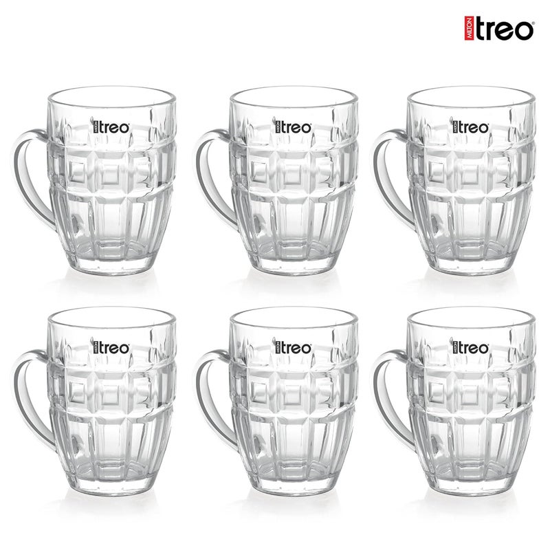 TREO by Milton Windsor Beer Mug Glasses for Beer, Juice, Mocktail | Scratch Resistant & Easy to Clean | Dishwasher Safe Mug | Transparent | Set of 6, 400 ml Each - Image 2