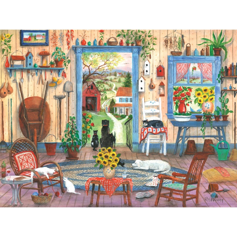Bits and Pieces Jigsaw Puzzle for Adults The Potting Shed by Mary Ann Vessey Colorful Countryside Gardening Scene with Large Random DieCut Pieces 500 Piece Puzzle - Image 3