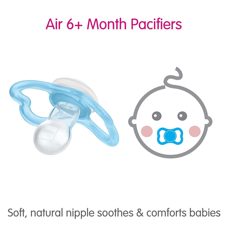 MAM Air Night & Day Baby Pacifier, for Sensitive Skin, Glows in The Dark, 3 Pack, 6-16 Months, Girls, 3 Count (Pack of 1) - Image 3