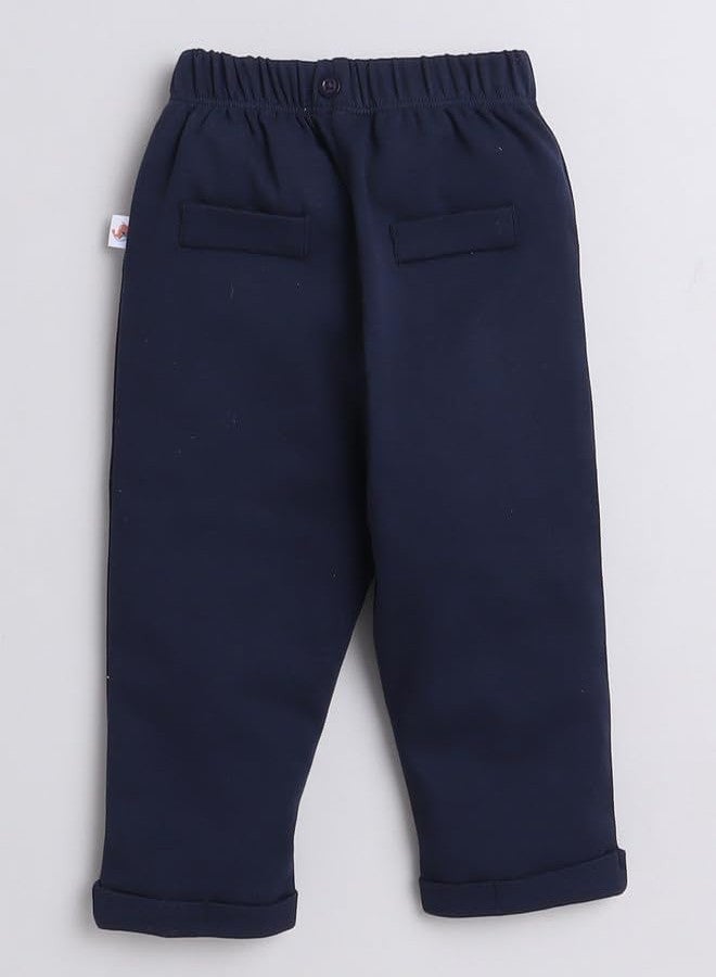 BUMZEE Navy & White Boys Full Sleeves Cotton Bodysuit Pant Set With Suspender & Cap Age - 9-12 Months (Peb9858E-nbl.wht) - Image 5