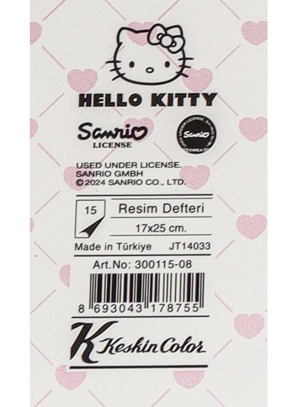 Hello Kitty Licensed "single" Drawing Book with Dekomus 17*24 cm 15 Pages  - Image 4