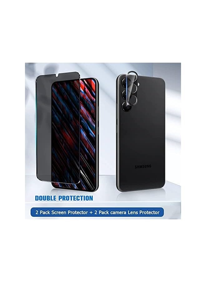 بروماس واقي شاشة زجاجي لهاتف Galaxy S23 وفيلم عدسة الكاميرا، صلابة 9H تغطية كاملة مضادة لبصمات الأصابع يدعم فتح بصمات الأصابع لهاتف Galaxy S23 - Image 2