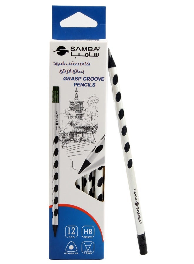 سامبا قلم رصاص HB خشب أسود (جرافيك) بمانع انزلاق – سامبا 43748 12 قطعة - Image 2