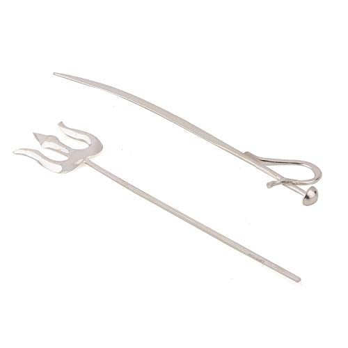 Osasbazaar Silver Trishul and Talwar Set for Puja, Pure BIS Hallmarked (Silver, Set of 2) - Image 4