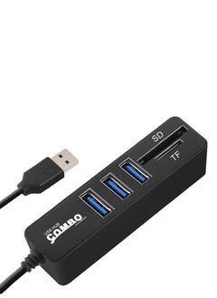NIBEMINENT 6-Port 2.0 USB Hub With Power Splitter Adapter Black  - Image 1
