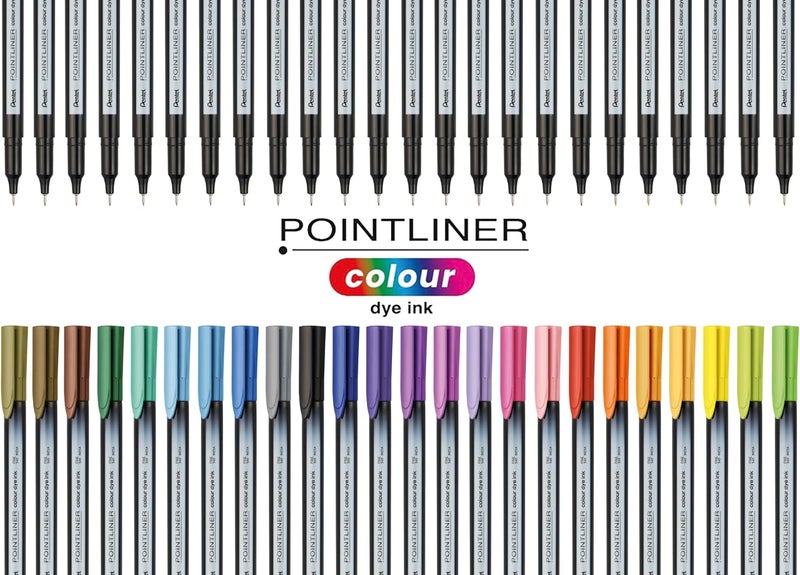 بنتل قلم Pentel S40 Pointliner، حبر صبغي ملون، سمك خط 0.4 مم، لون أسود (قلم واحد) - Image 4