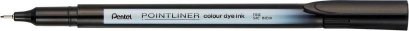 بنتل قلم Pentel S40 Pointliner، حبر صبغي ملون، سمك خط 0.4 مم، لون أسود (قلم واحد) - Image 1