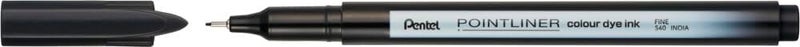 بنتل قلم Pentel S40 Pointliner، حبر صبغي ملون، سمك خط 0.4 مم، لون أسود (قلم واحد) - Image 2