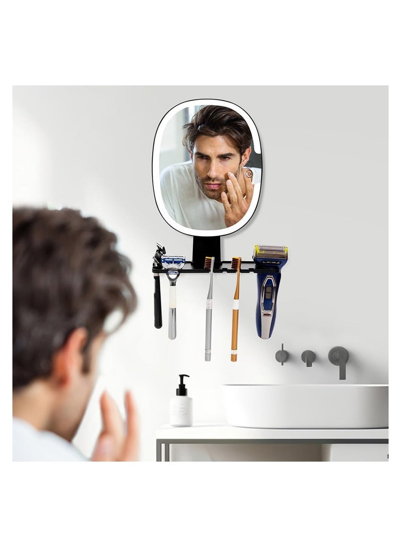 Fogless Shower Mirror with Light for Shaving & Makeup, AZONEE Dimmable 3 Colors Anti-Fog Bathroom Mirror with Razor Holder - Image 4